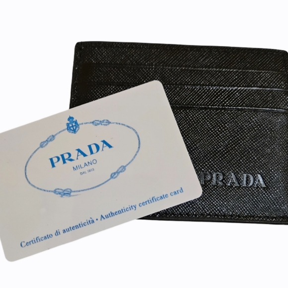 PRADA CARD HOLDER, PRADA Mens Wallet Card Holder. Authentic Card Included - Picture 1 of 4